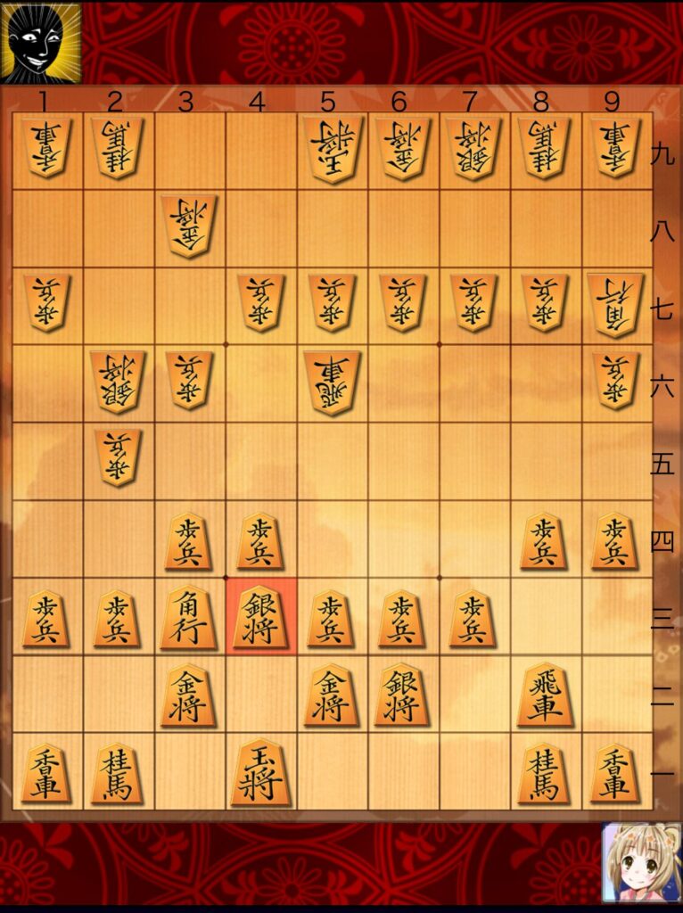 私の将棋ウォーズの雁木の実践図
