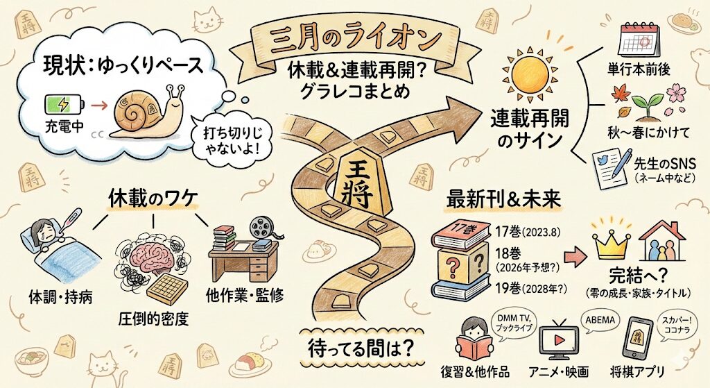 三月のライオン休載？連載再開はいつ？最新刊発売日と完結の噂を解説！