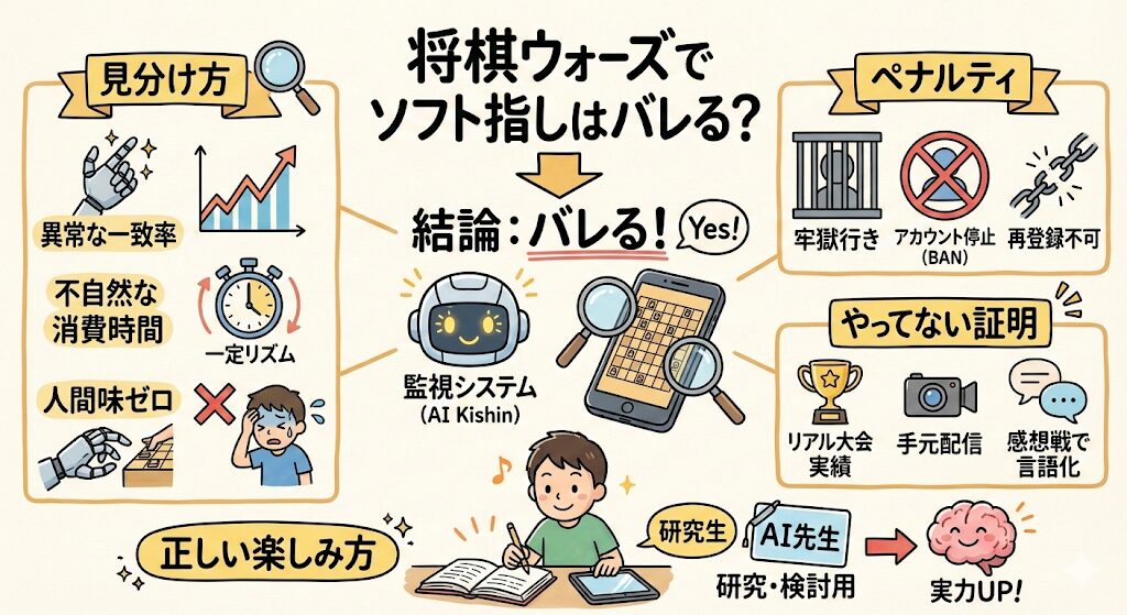 将棋ウォーズでソフト指しはバレる？見分け方・やってない証明は？