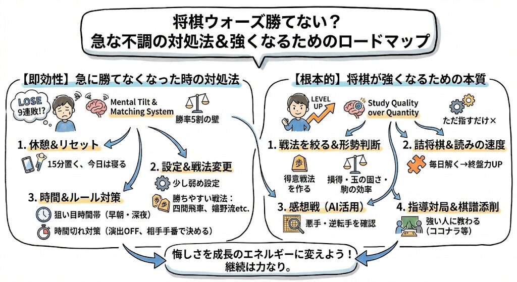 将棋ウォーズは勝てない？急に勝てなくなった時の対処法