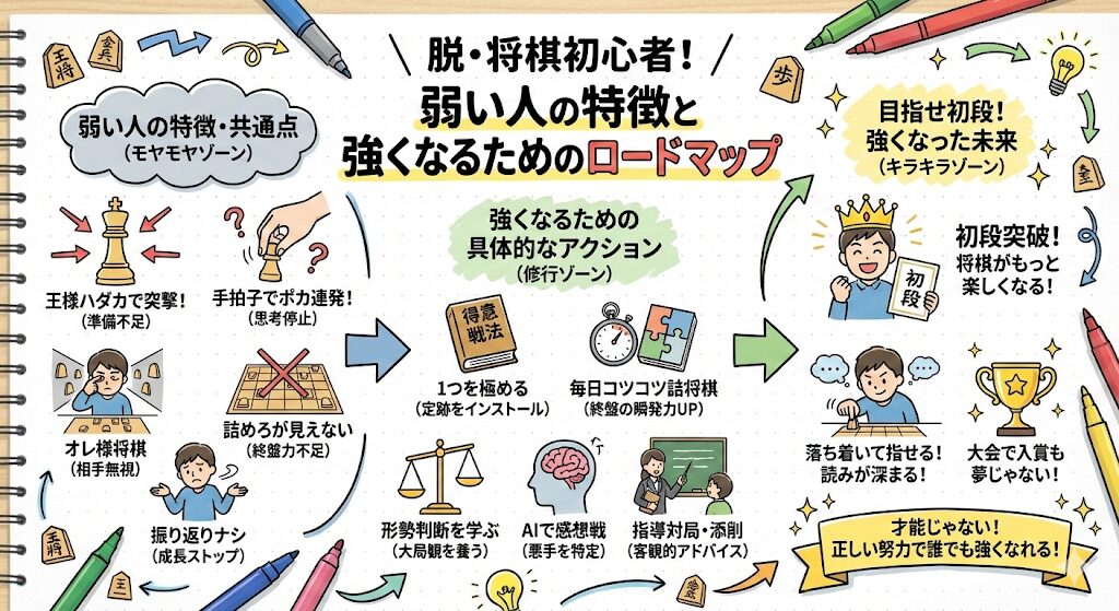 将棋が弱い人の特徴・共通点はこれ!強くなる方法もまるっと解説!