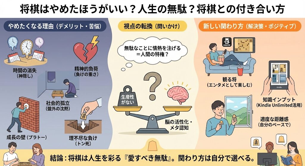 将棋はやめたほうがいい?人生の無駄?やめたくなる理由
