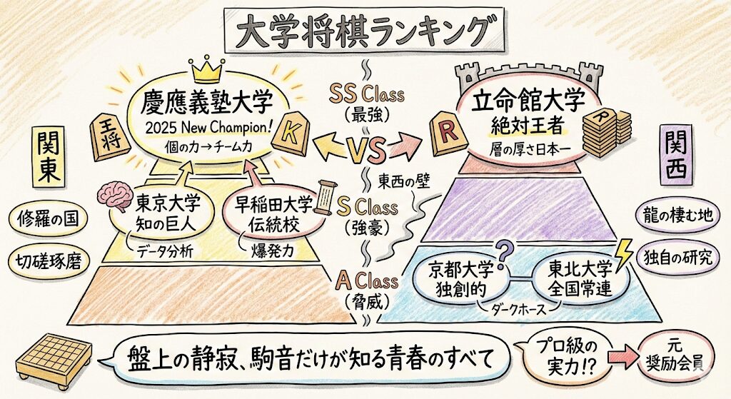 大学将棋ランキング。盤上の静寂、駒音だけが知る青春のすべて