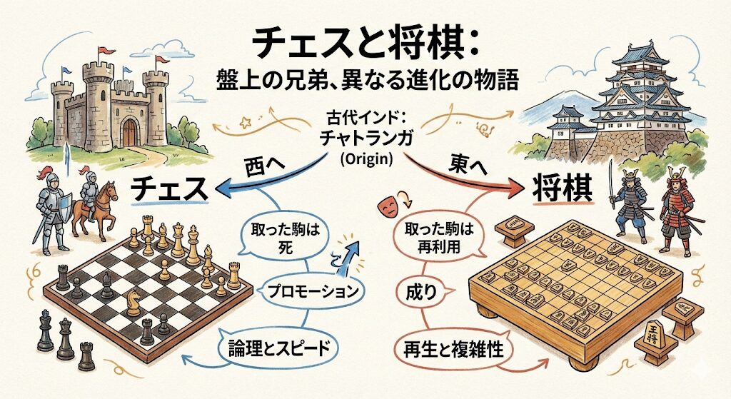 チェスと将棋はなぜ似てる?盤上の駒音が語る、遠い兄弟の記憶