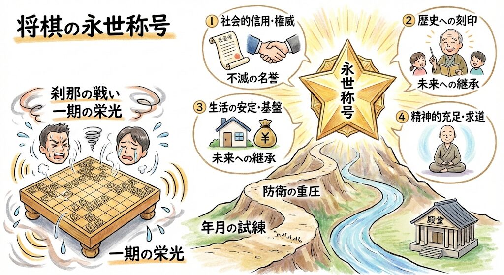 将棋の永世称号のメリットとは?盤上の静寂に響く不滅の魂