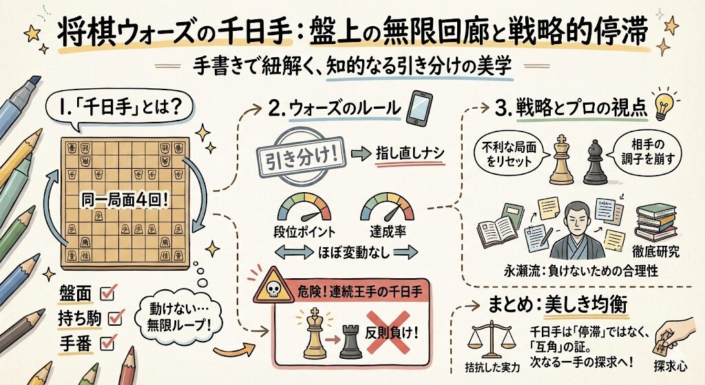 将棋ウォーズの千日手|無限ループの罠を抜ける「負けない」美学