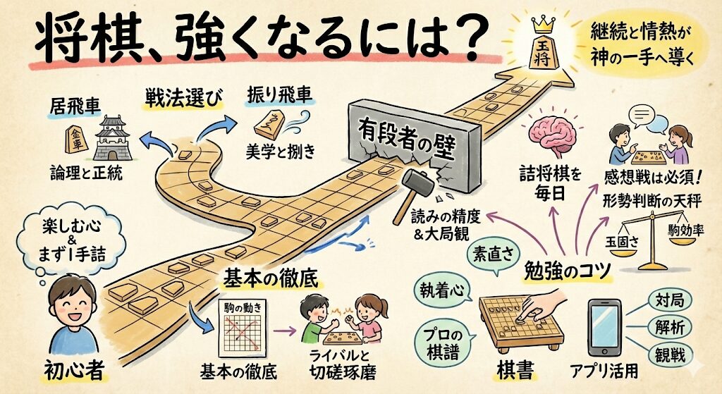将棋が強くなるには？劇的に上手くなる方法と伸び悩む原因を解説