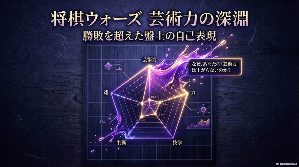 将棋ウォーズの芸術力が上がらない理由を図解した光るレーダーチャート