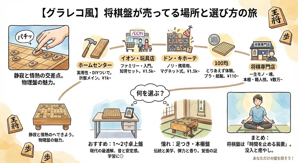 将棋盤が売ってる場所は？ドンキ・100均・専門店まで実地調査
