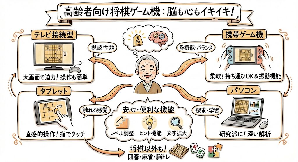 【将棋のゲーム機】高齢者の脳を若返らせる！おすすめ機種と選び方