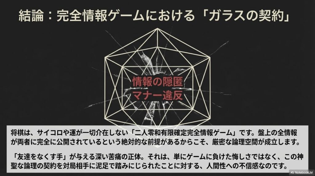 情報の隠匿やマナー違反によって割れた完全情報ゲームのガラスの契約