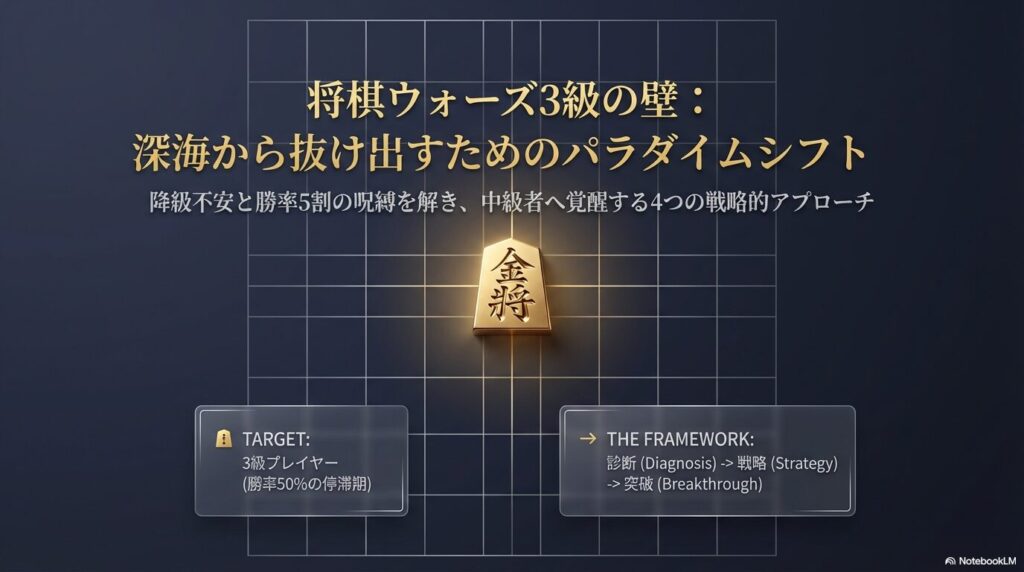 将棋ウォーズ3級の壁を突破するためのパラダイムシフトと、中級者へ覚醒する4つの戦略的アプローチ