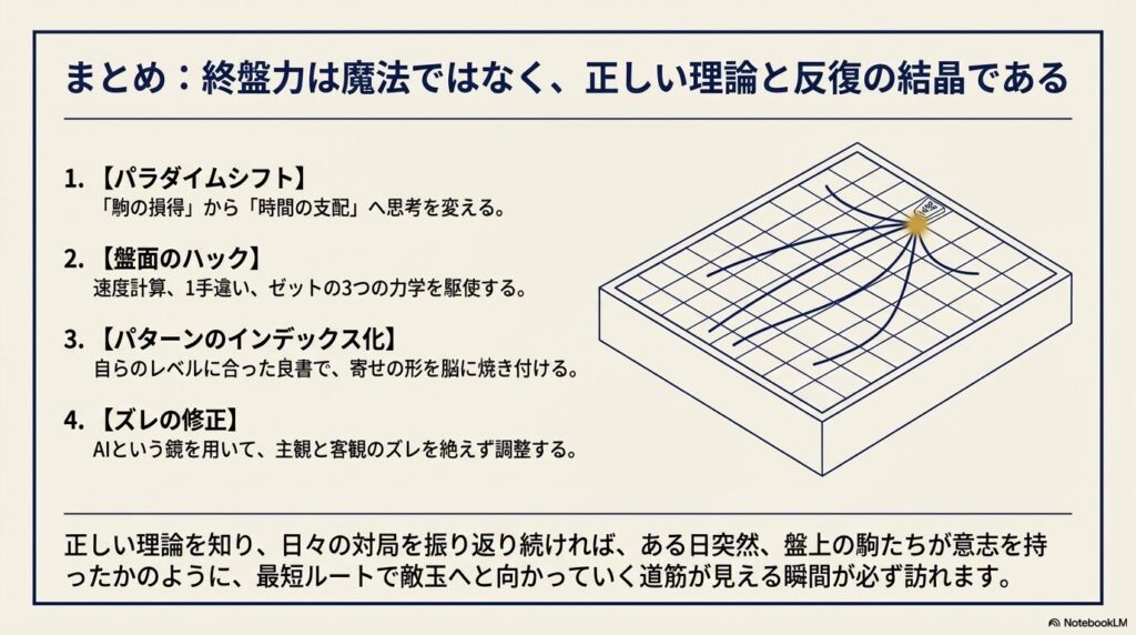 将棋の終盤力向上への道をまとめた図解：思考のパラダイムシフトと理論の結晶