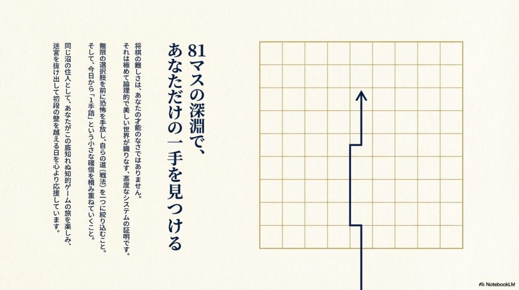 81マスの深淵であなただけの一手を見つけるためのメッセージ